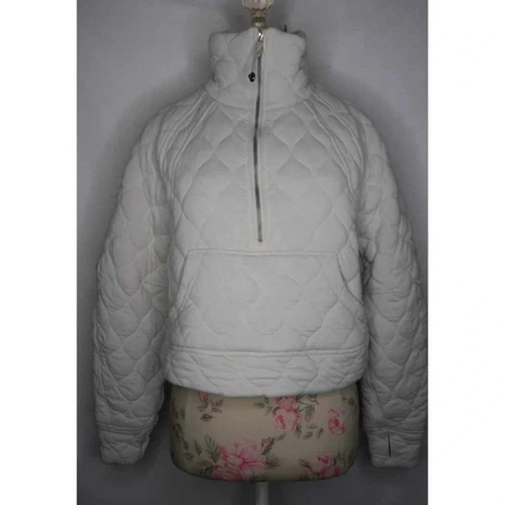 Lululemon Scuba Oversized Quilted Half‎ Zip Bone Sz XS/S Athleisure Outdoor